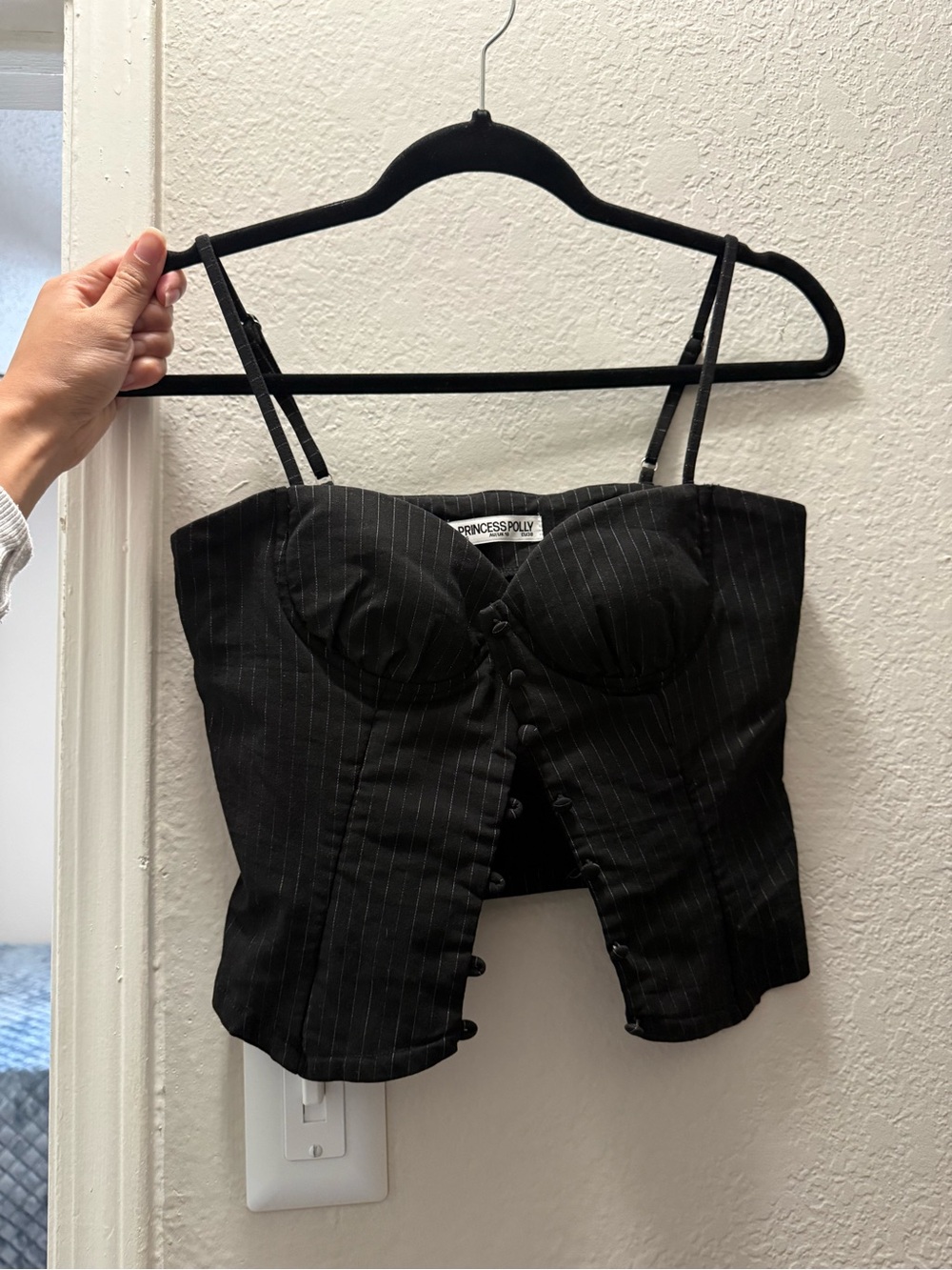 Pinstripe corset top